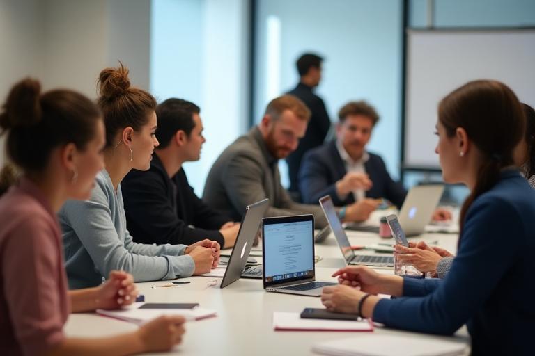 Professional training session taking place, showing engagement.
